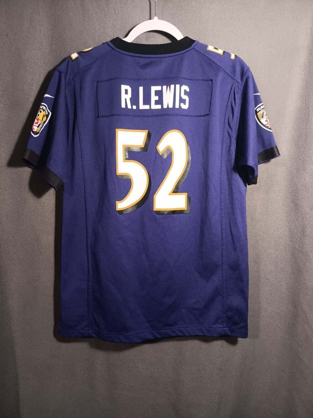 Ravens Ray Lewis #52 XL Youth Nike NFL Super Bowl Jersey Baltimore Ravens - Picture 6 of 6